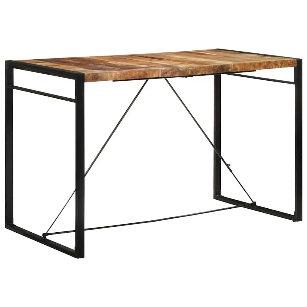 Bar Table Brown 175x90x110 cm Solid Mango Wood with Metal Frame