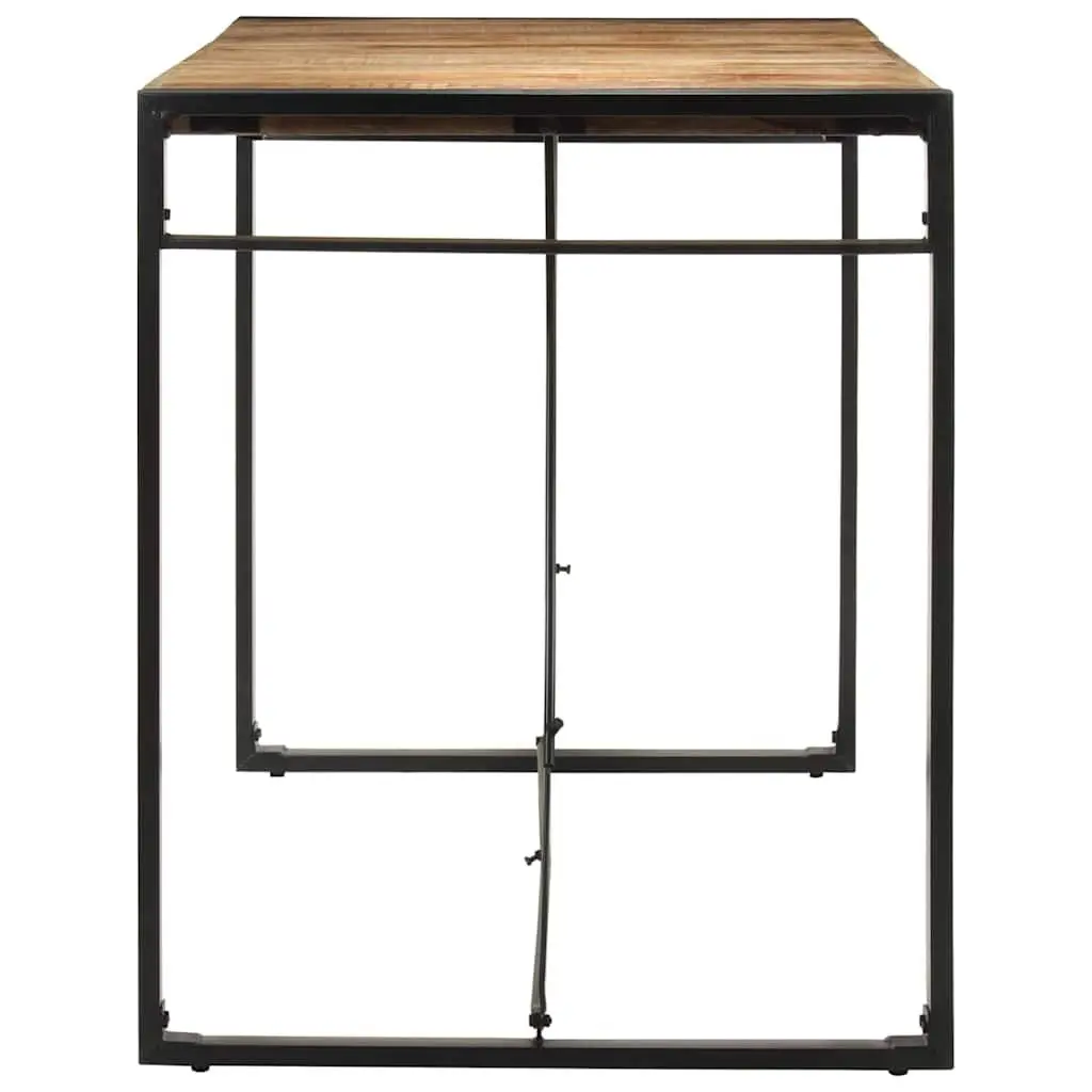 Bar Table Brown 175x90x110 cm Solid Mango Wood with Metal Frame