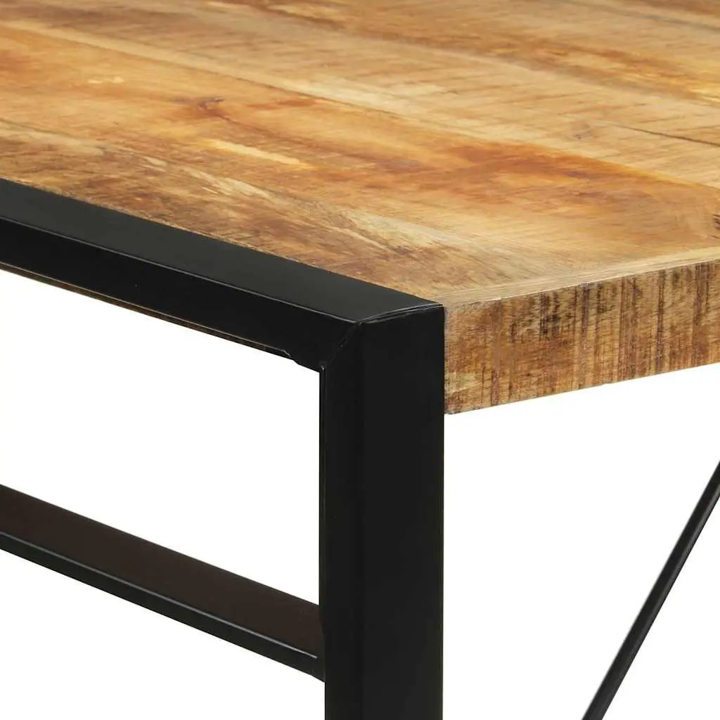 Bar Table Brown 175x90x110 cm Solid Mango Wood with Metal Frame