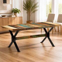 Reclaimed Wood Dining Table 180x90x73cm Vintage Charm
