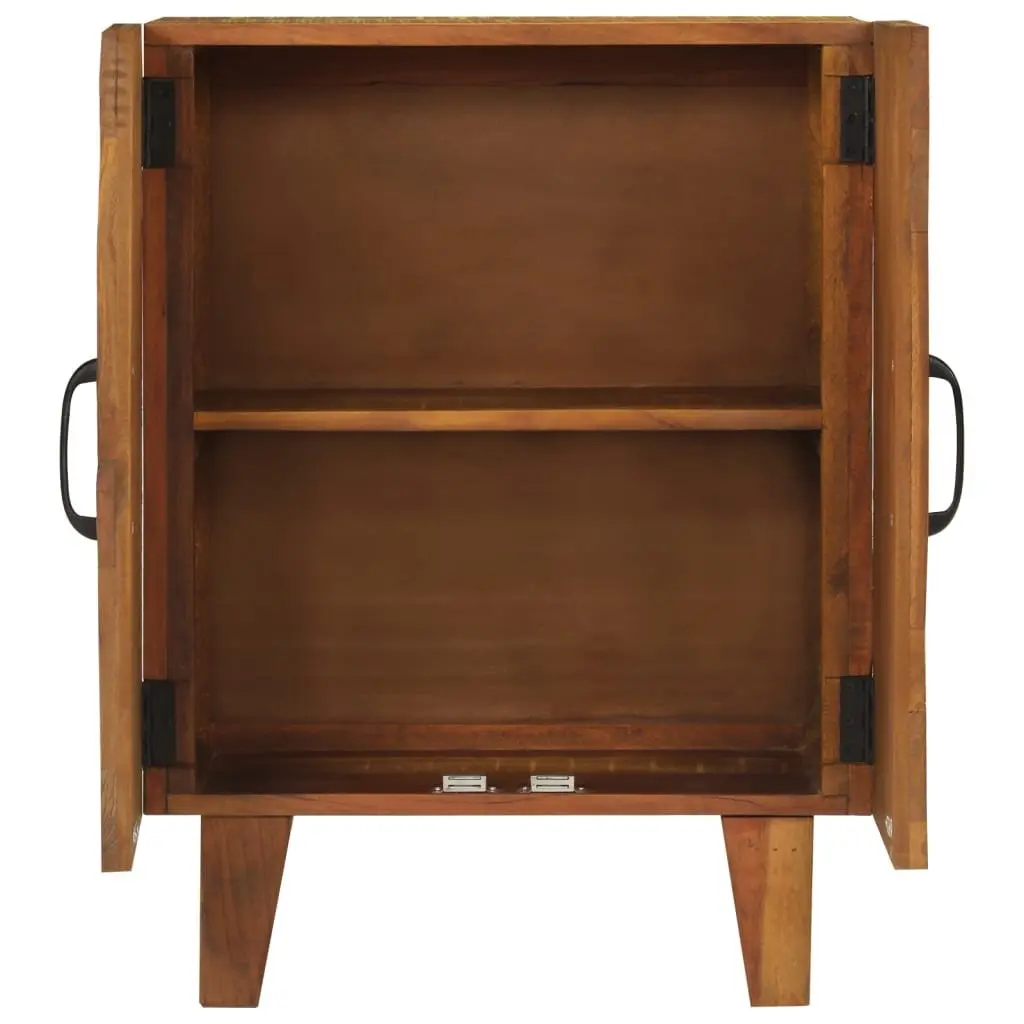 Hand Carved Wooden Sideboard Cabinet Mid Century 55 x 30 x 75 cm Solid Reclaimed Wood