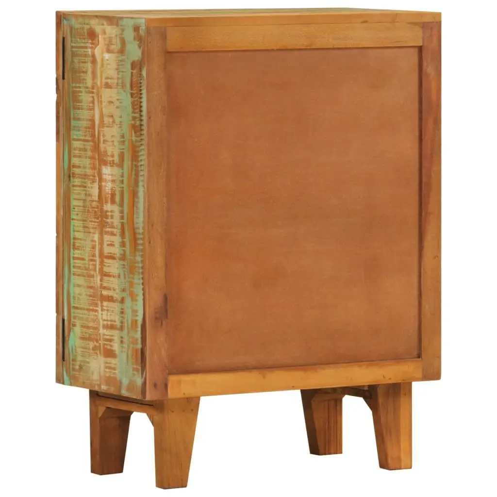 Hand Carved Wooden Sideboard Cabinet Mid Century 55 x 30 x 75 cm Solid Reclaimed Wood