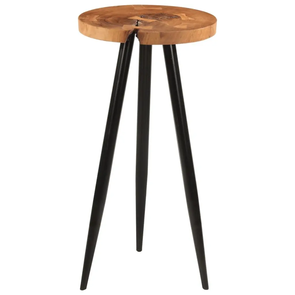 Acacia Wood Log Bar Table with Iron Legs for Dining