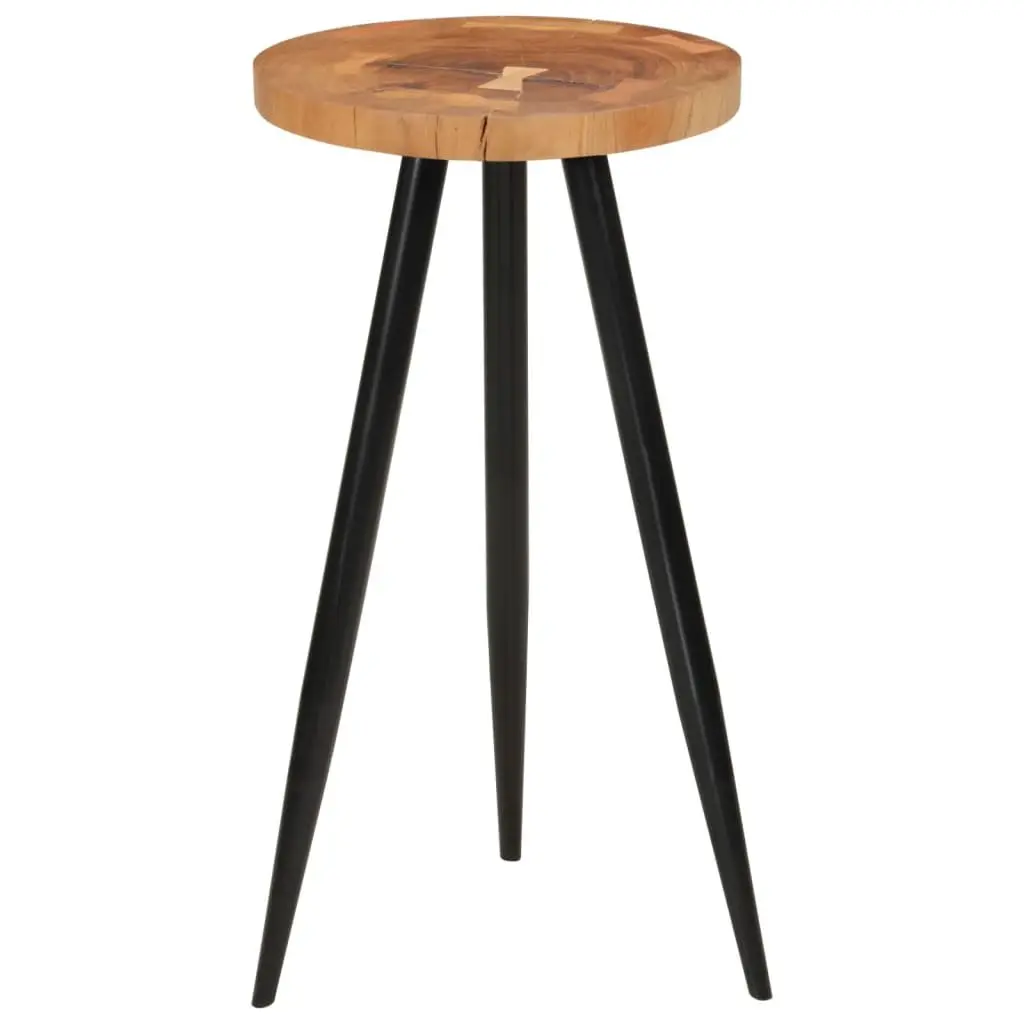 Acacia Wood Log Bar Table with Iron Legs for Dining