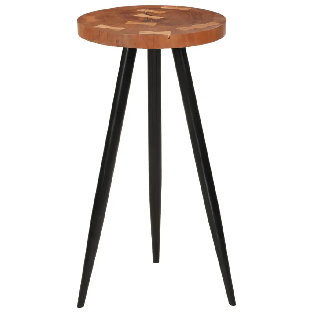 Acacia Wood Log Bar Table with Iron Legs for Dining