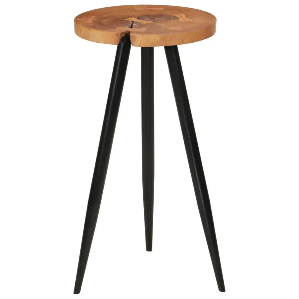 Acacia Wood Log Bar Table with Iron Legs for Dining