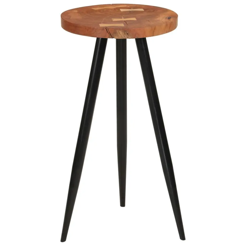 Acacia Wood Log Bar Table with Iron Legs for Dining