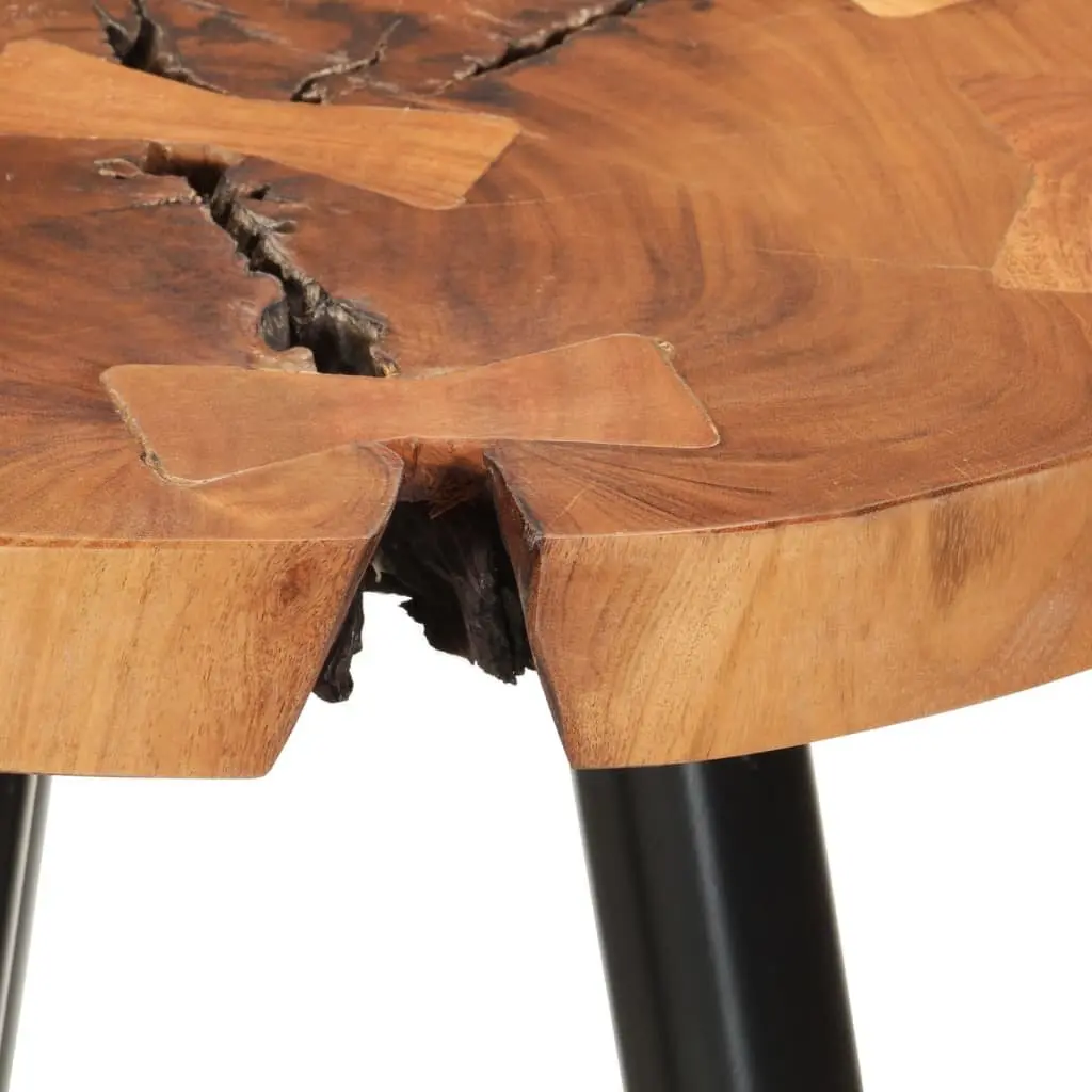 Acacia Wood Log Bar Table with Iron Legs for Dining
