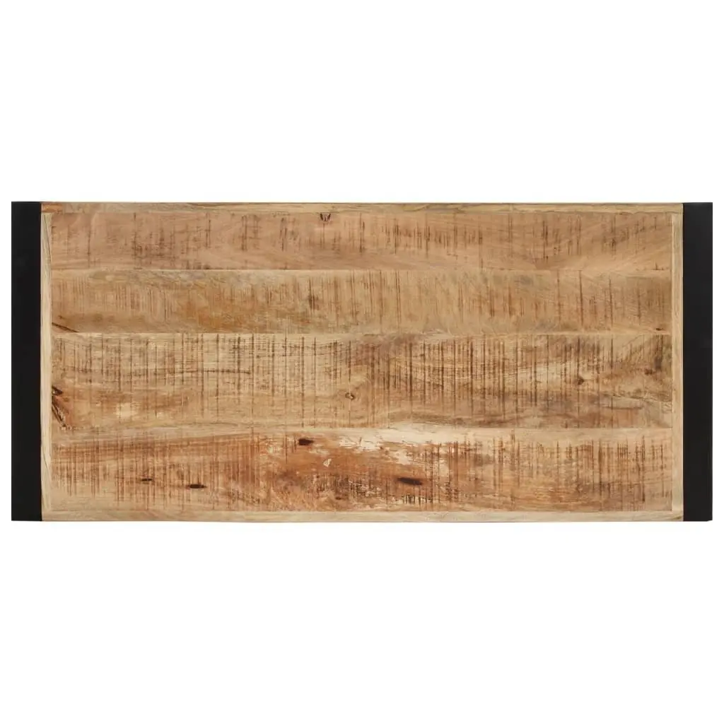 Coffee Table 120x55x40 cm Solid Wood Mango Rustic Two Tier Storage