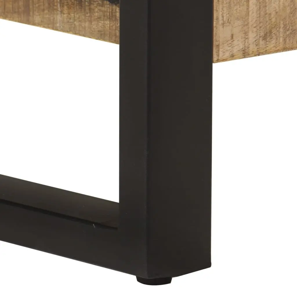 Coffee Table 120x55x40 cm Solid Wood Mango Rustic Two Tier Storage