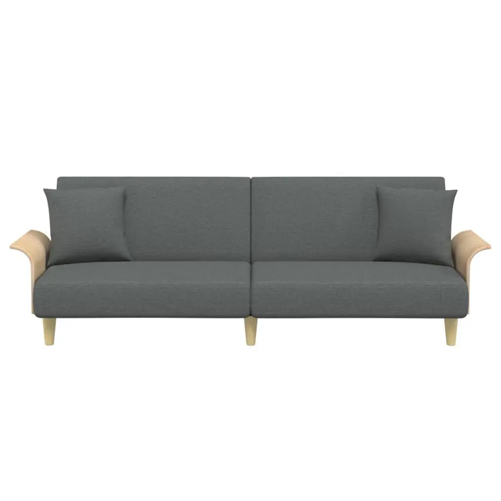 Grey Fabric Sofa Bed with Armrests