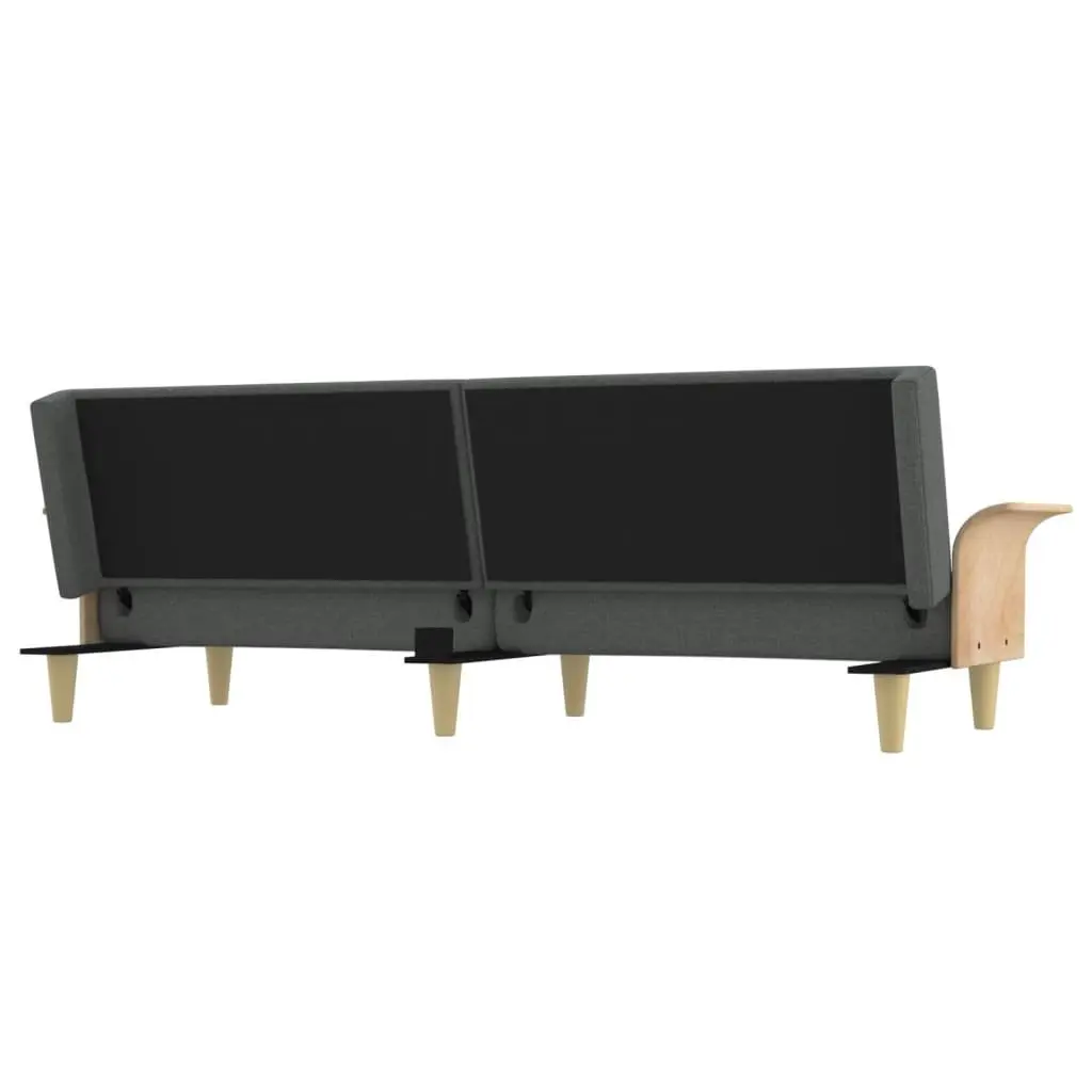 Grey Fabric Sofa Bed with Armrests