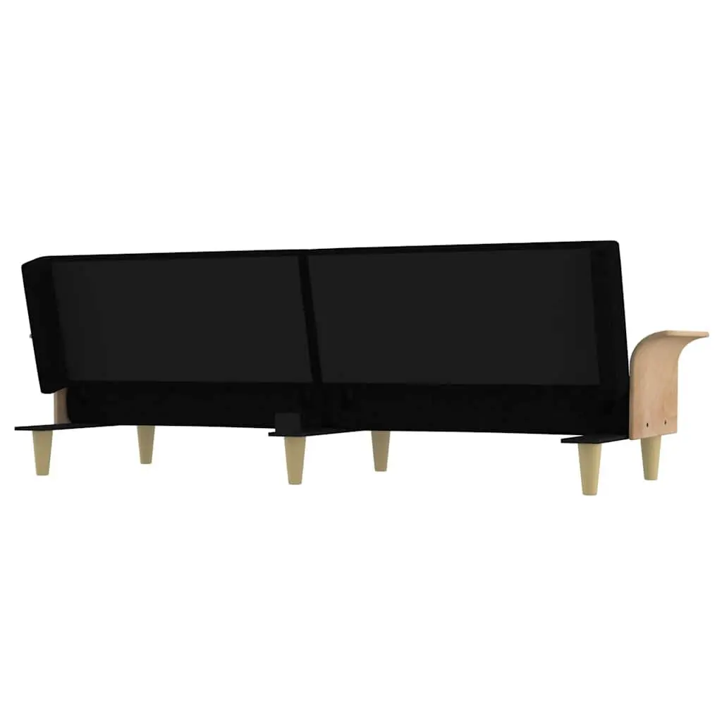 Black Fabric Sofa Bed with Armrests