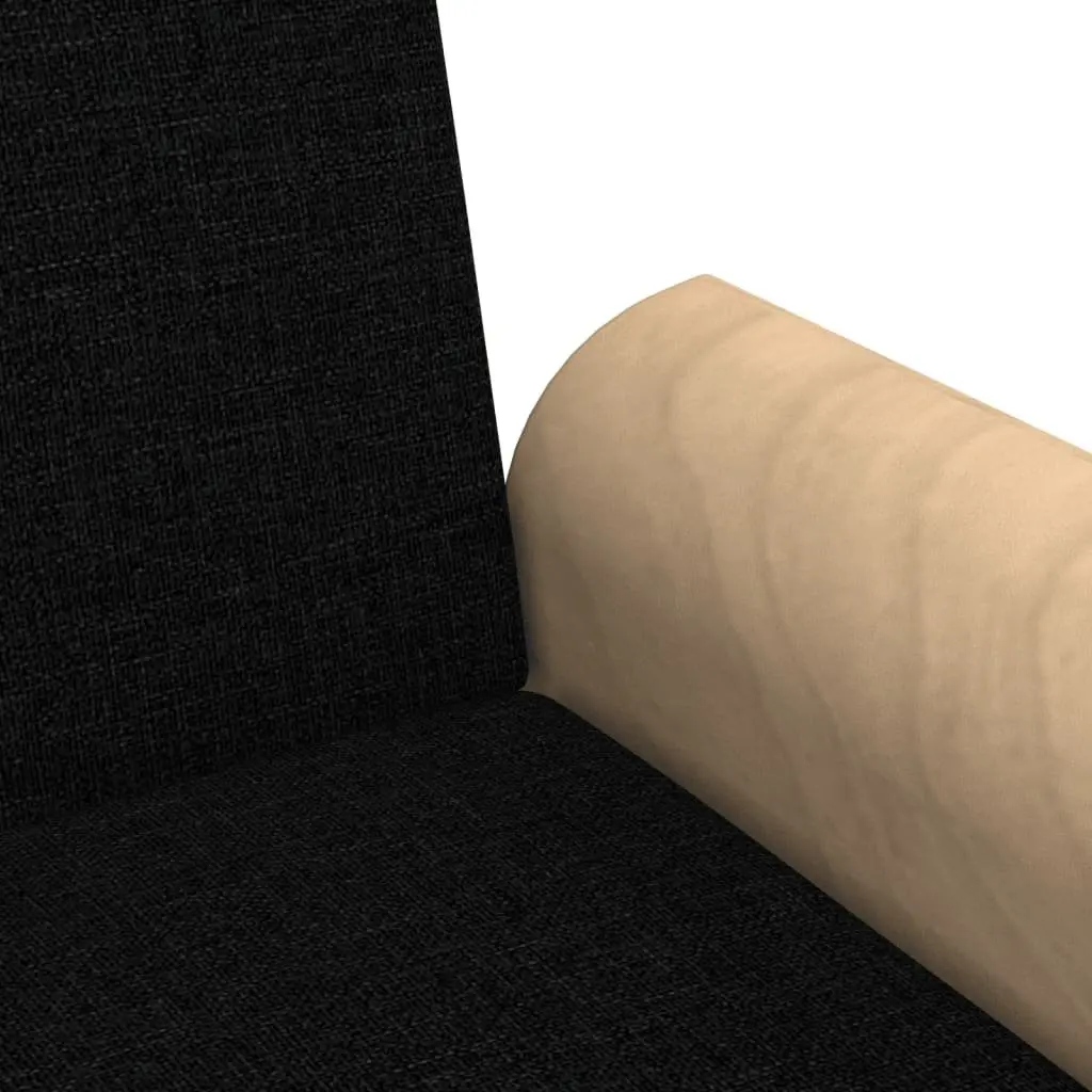 Black Fabric Sofa Bed with Armrests