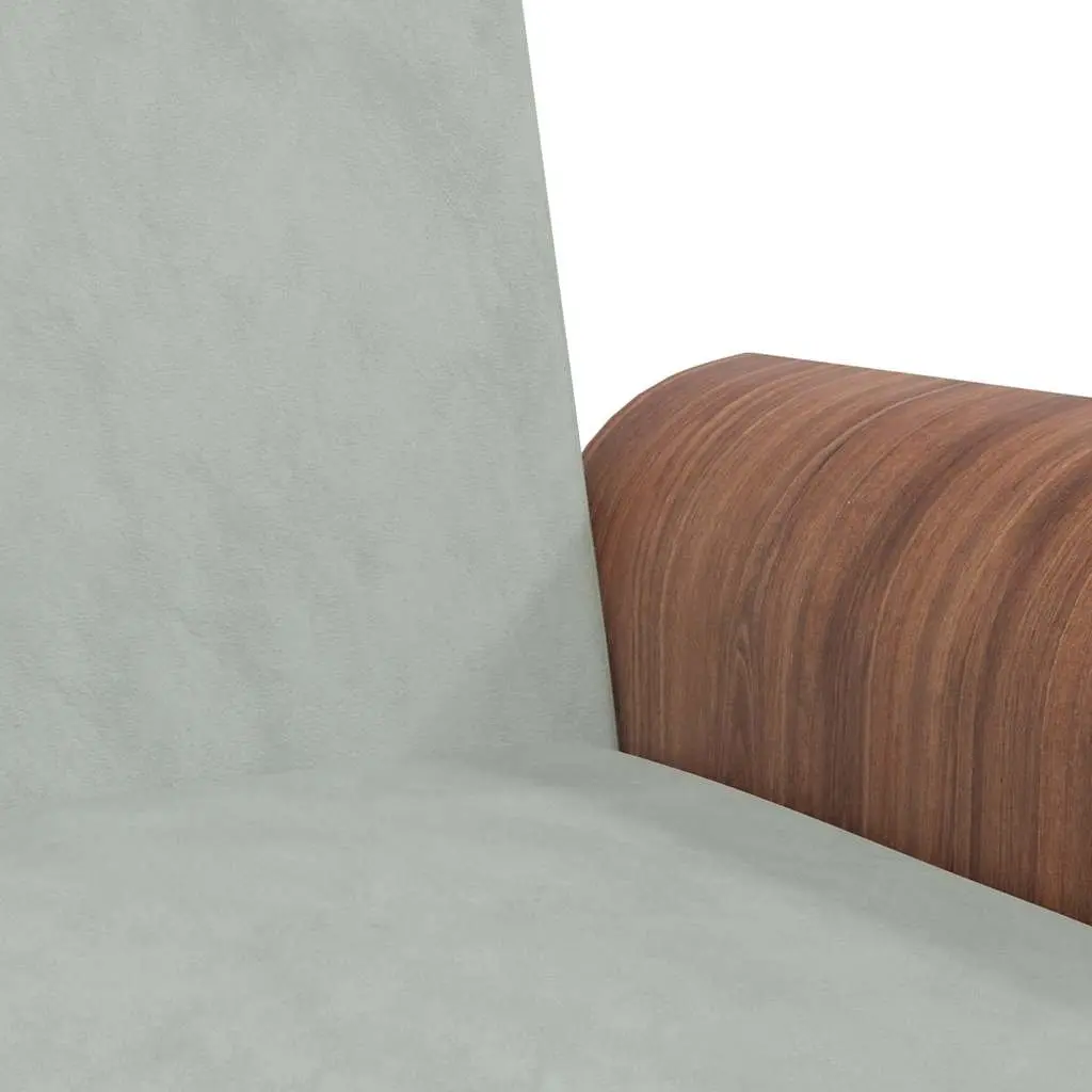 Grey Velvet Sofa Bed with Adjustable Backrest and Foldable Table