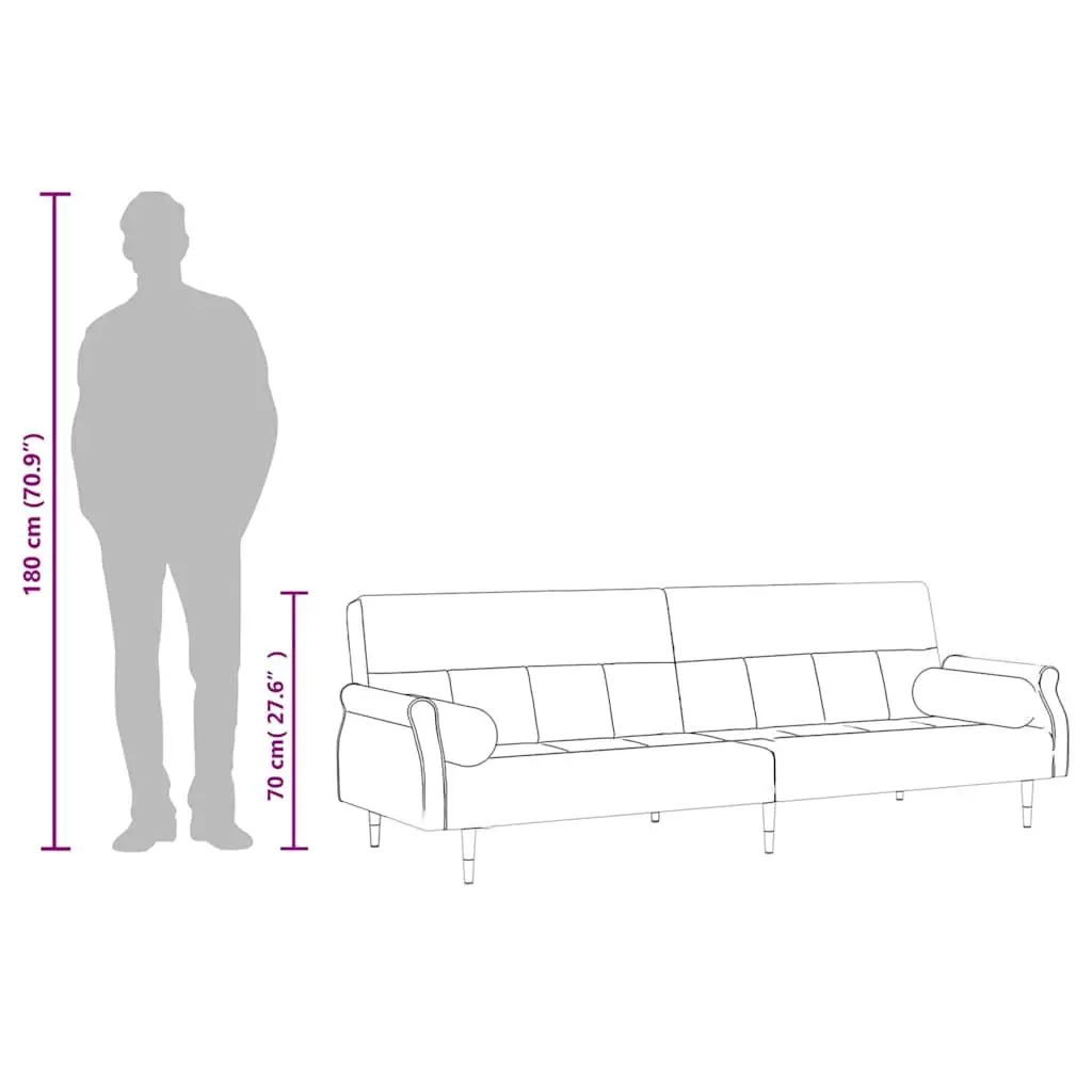 Sofa Bed Black Velvet Adjustable Backrest Sleeper Couch