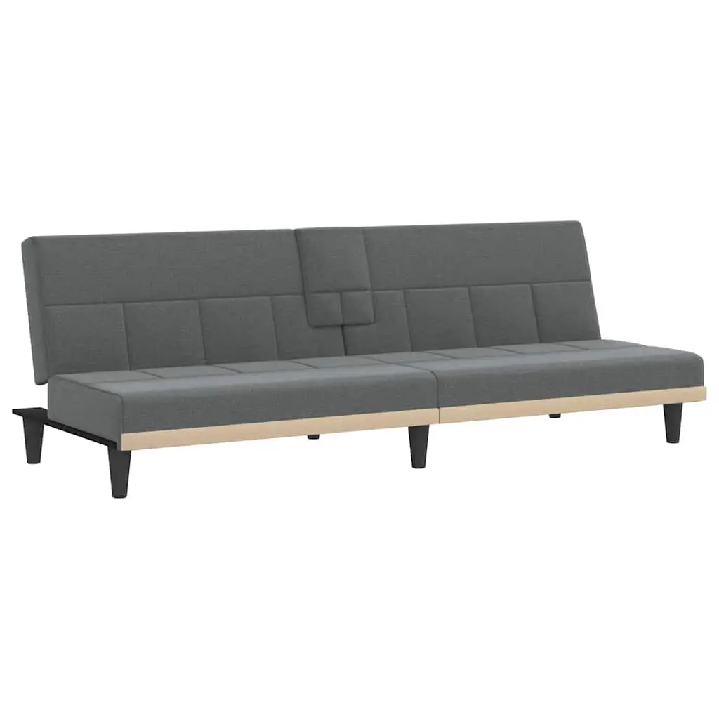 Grey Fabric Sofa Bed with Adjustable Backrest