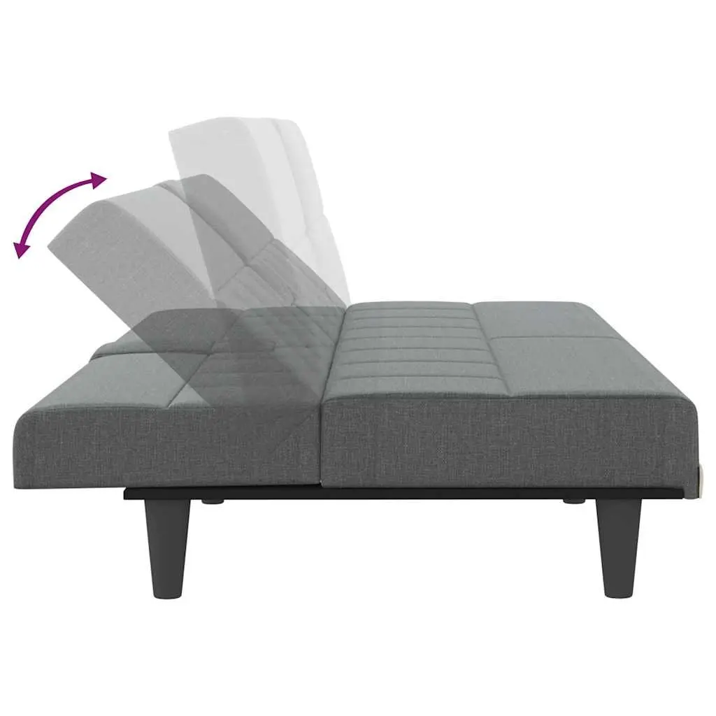 Grey Fabric Sofa Bed with Adjustable Backrest