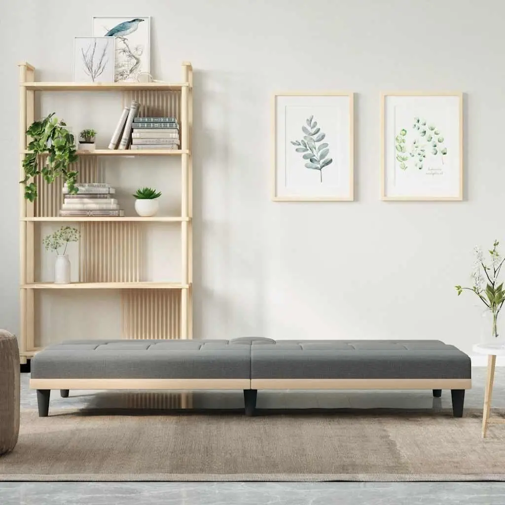 Grey Fabric Sofa Bed with Adjustable Backrest