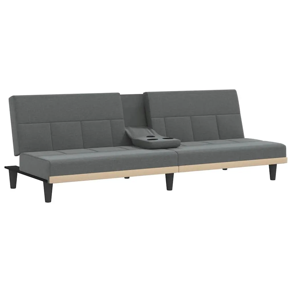 Grey Fabric Sofa Bed with Adjustable Backrest