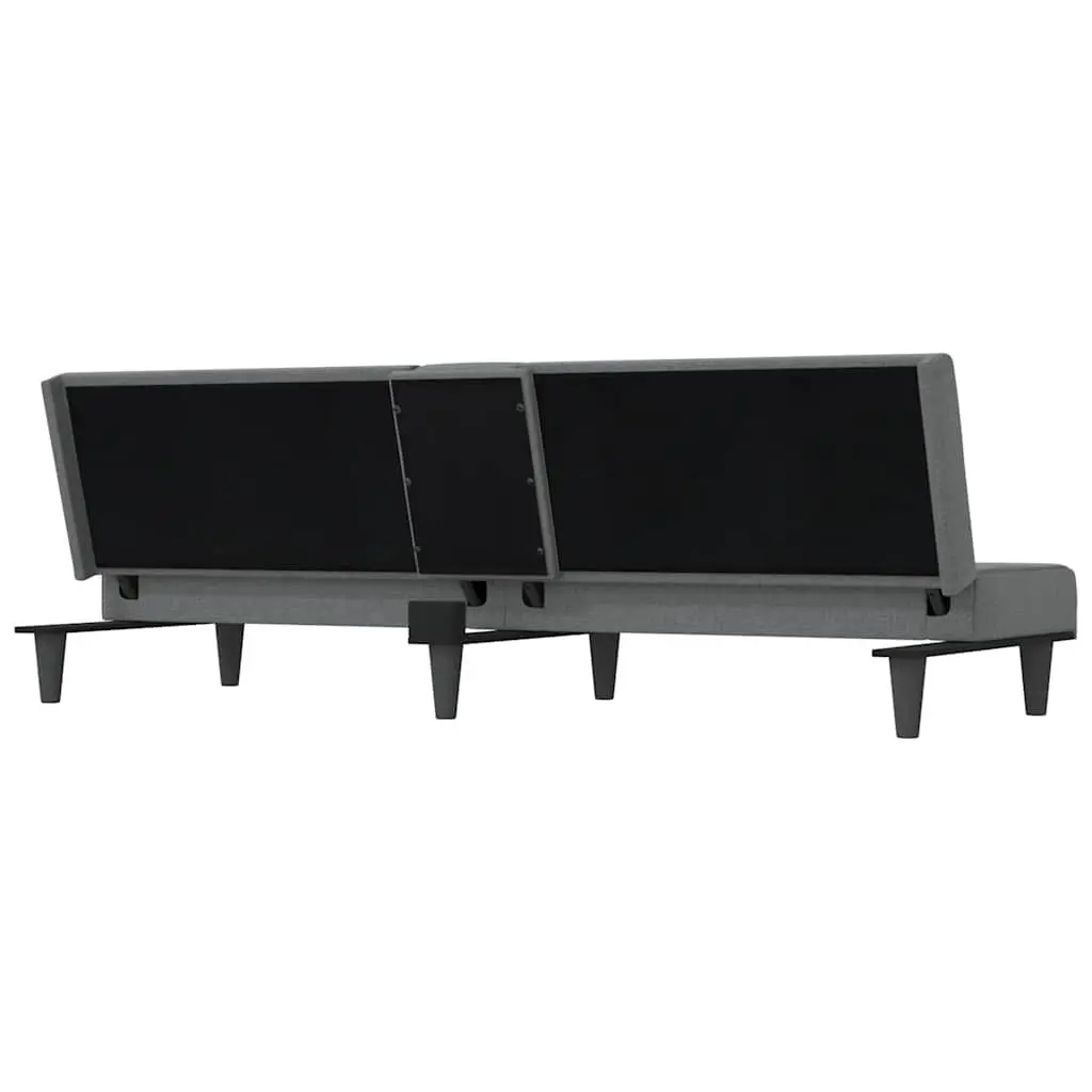 Grey Fabric Sofa Bed with Adjustable Backrest