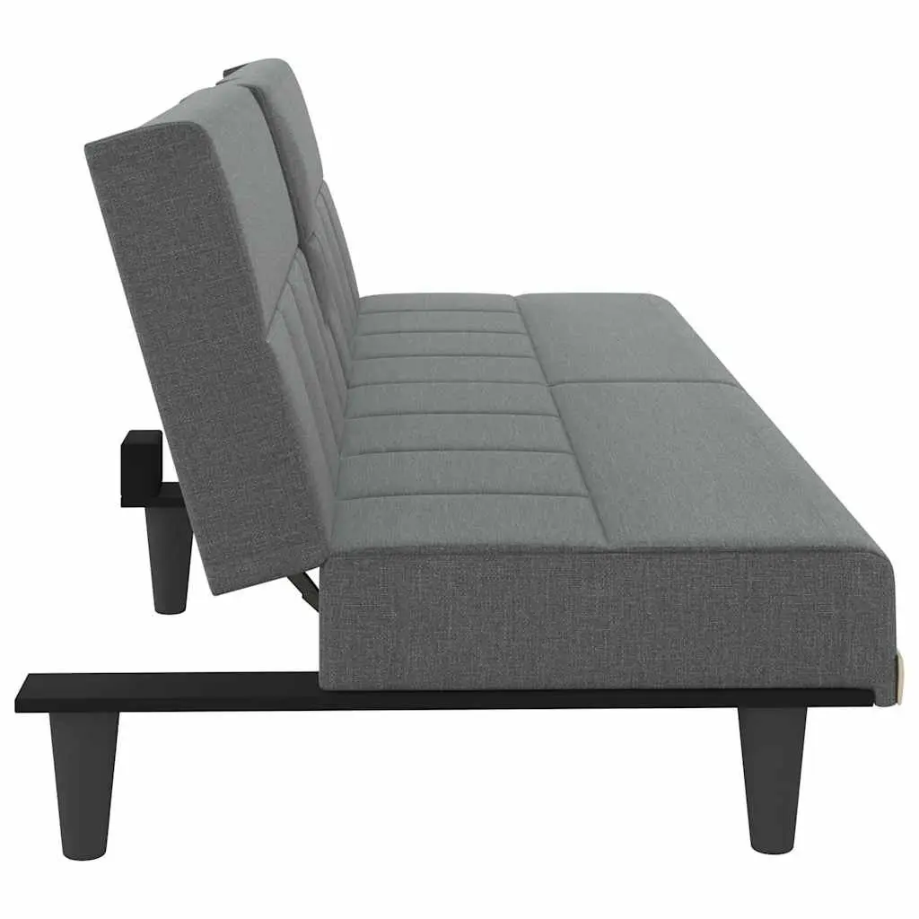 Grey Fabric Sofa Bed with Adjustable Backrest