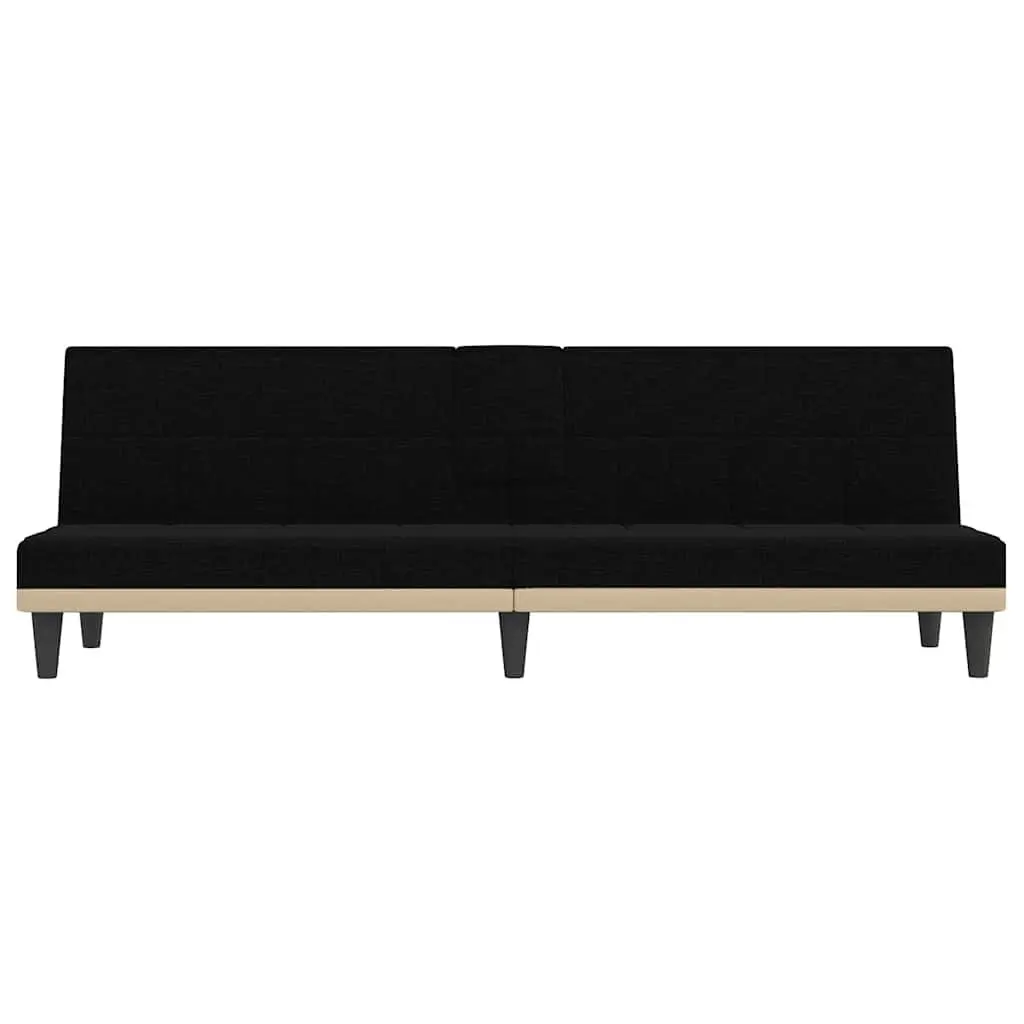 Black Fabric Sofa Bed with Adjustable Backrest