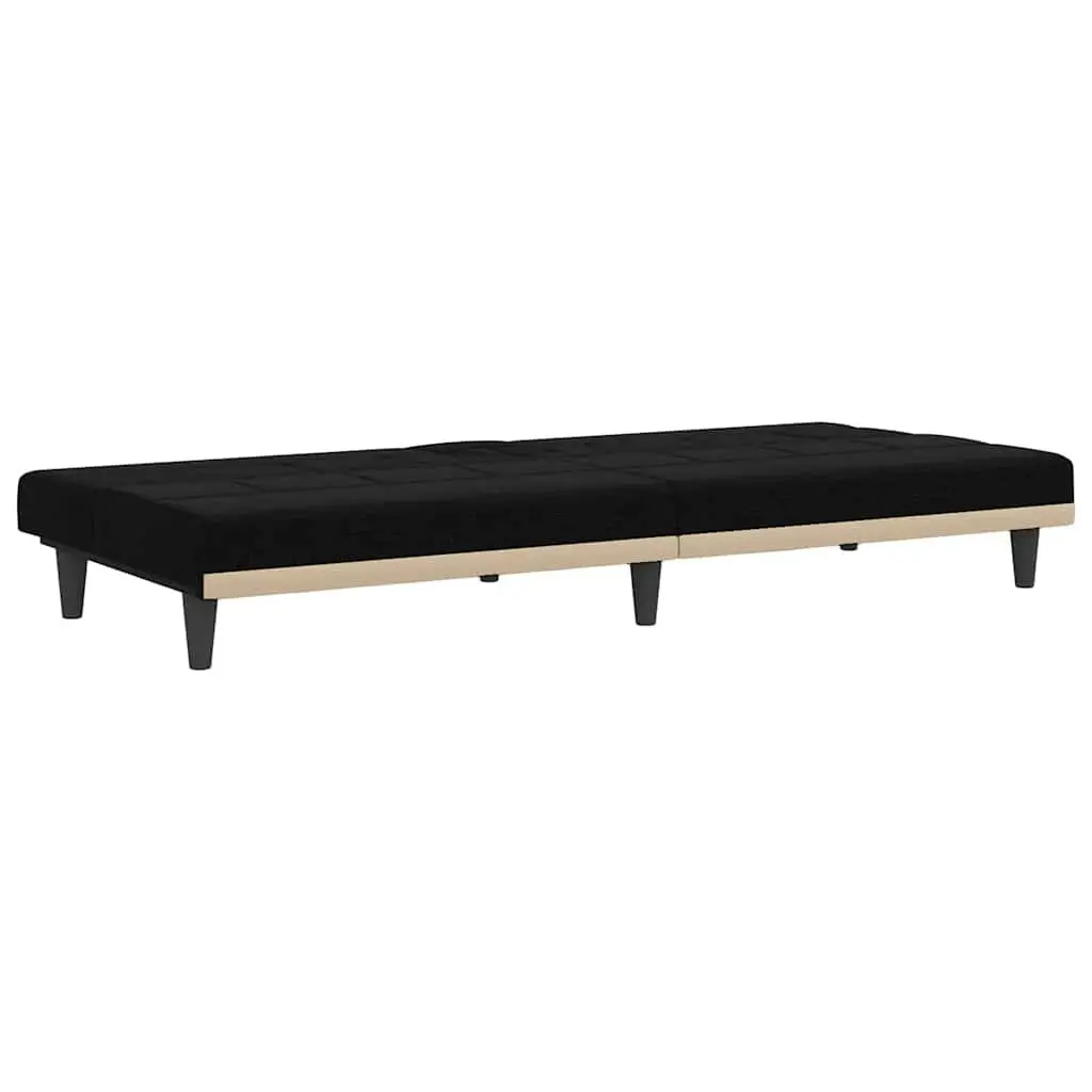 Black Fabric Sofa Bed with Adjustable Backrest