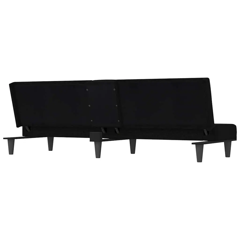 Black Fabric Sofa Bed with Adjustable Backrest
