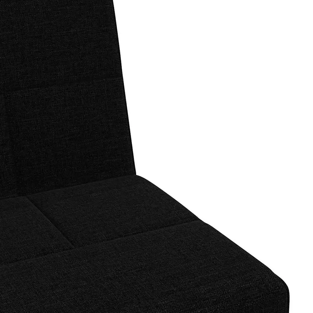 Black Fabric Sofa Bed with Adjustable Backrest
