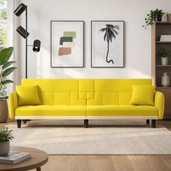 Cozy Sofa Bed with Adjustable Backrest and USB Ports