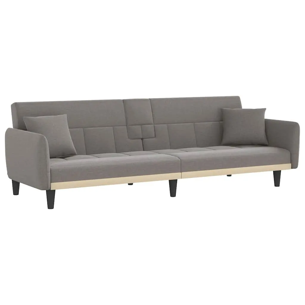 Taupe Fabric Sofa Bed with USB Ports
