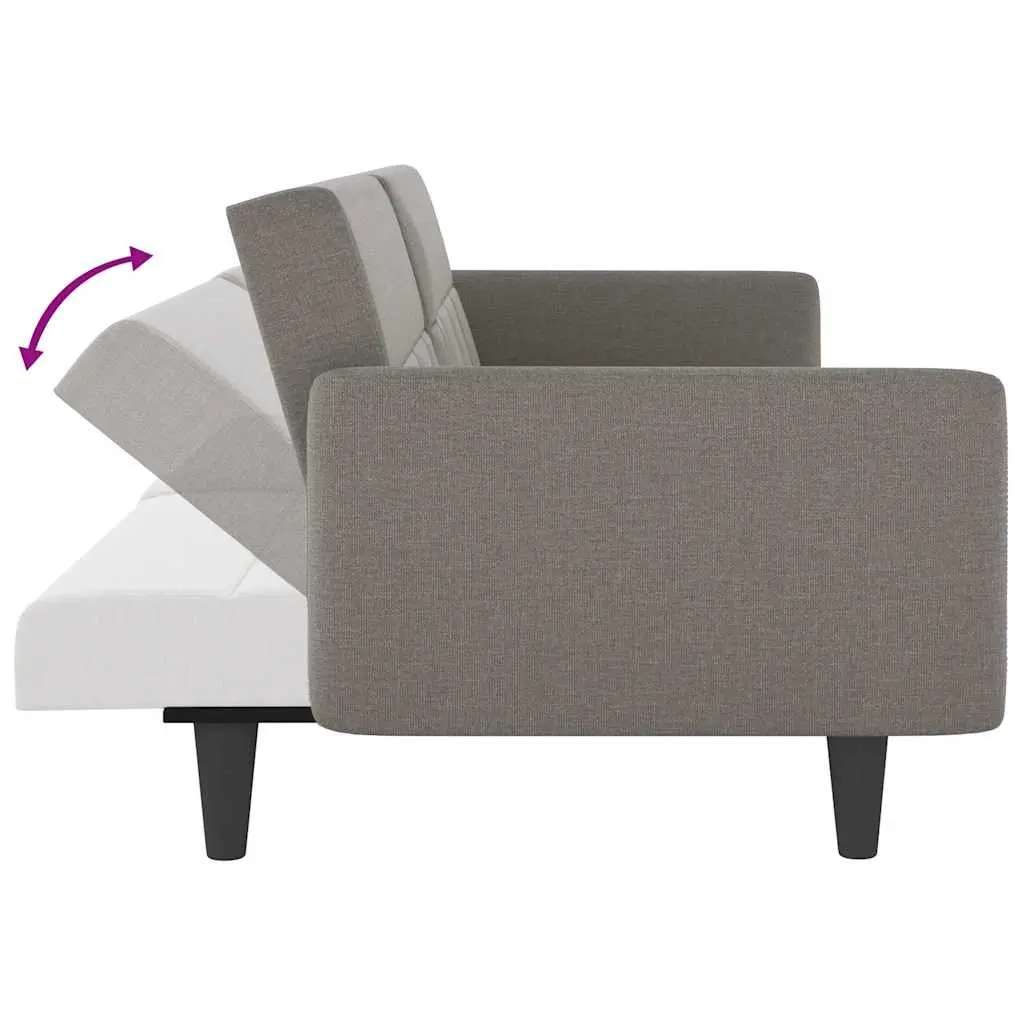 Taupe Fabric Sofa Bed with USB Ports