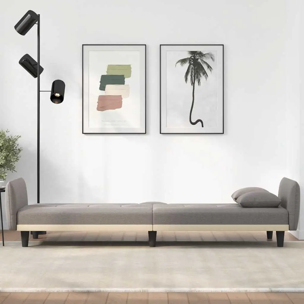 Taupe Fabric Sofa Bed with USB Ports