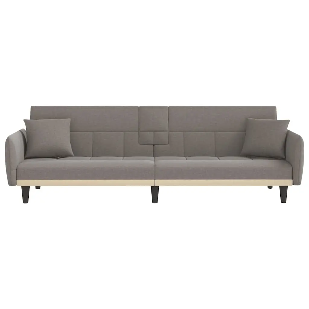 Taupe Fabric Sofa Bed with USB Ports