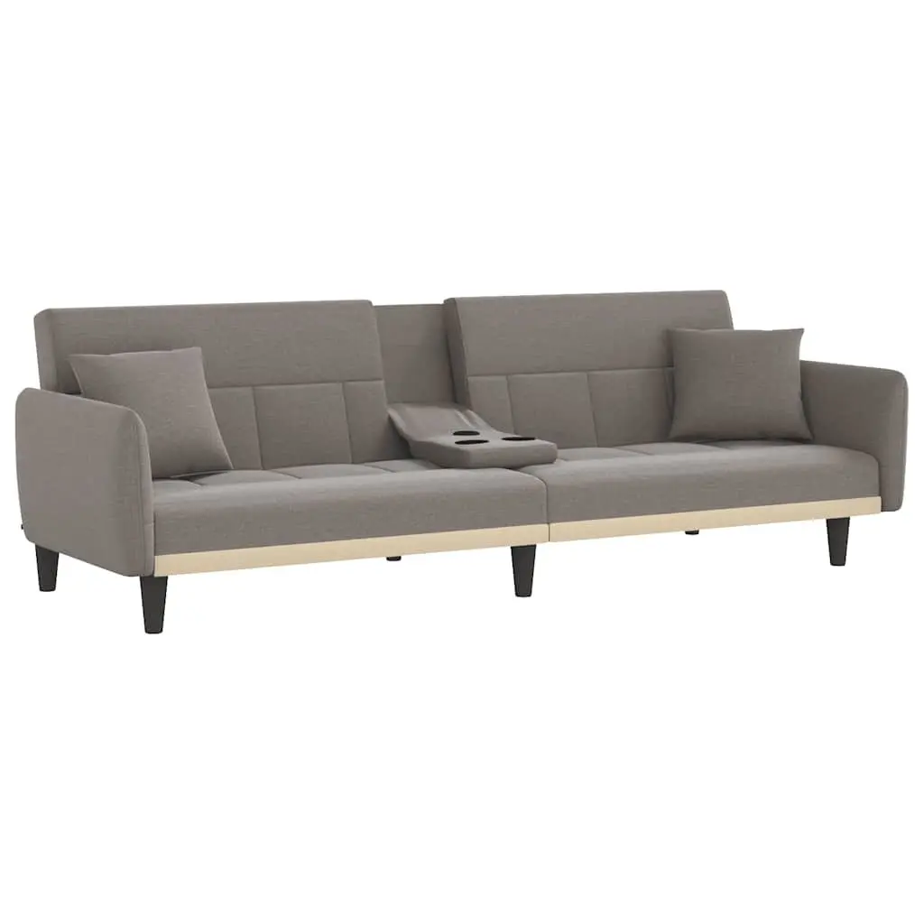 Taupe Fabric Sofa Bed with USB Ports