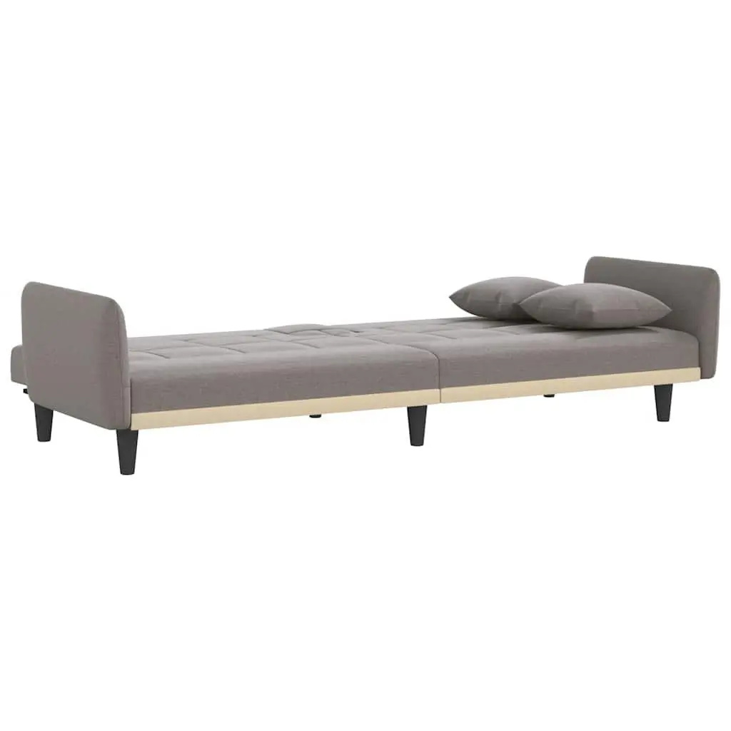 Taupe Fabric Sofa Bed with USB Ports