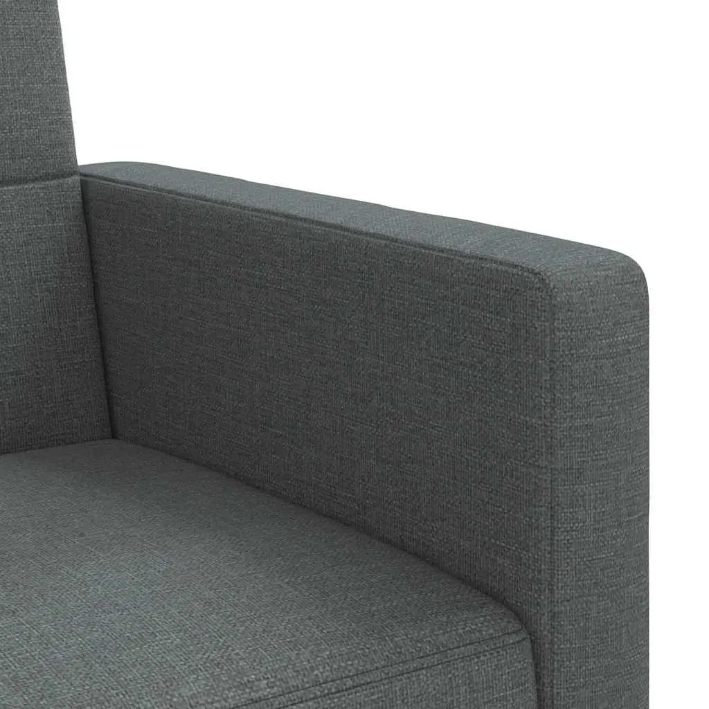 Sofa Bed Grey Fabric Adjustable Backrest Sleeper Couch
