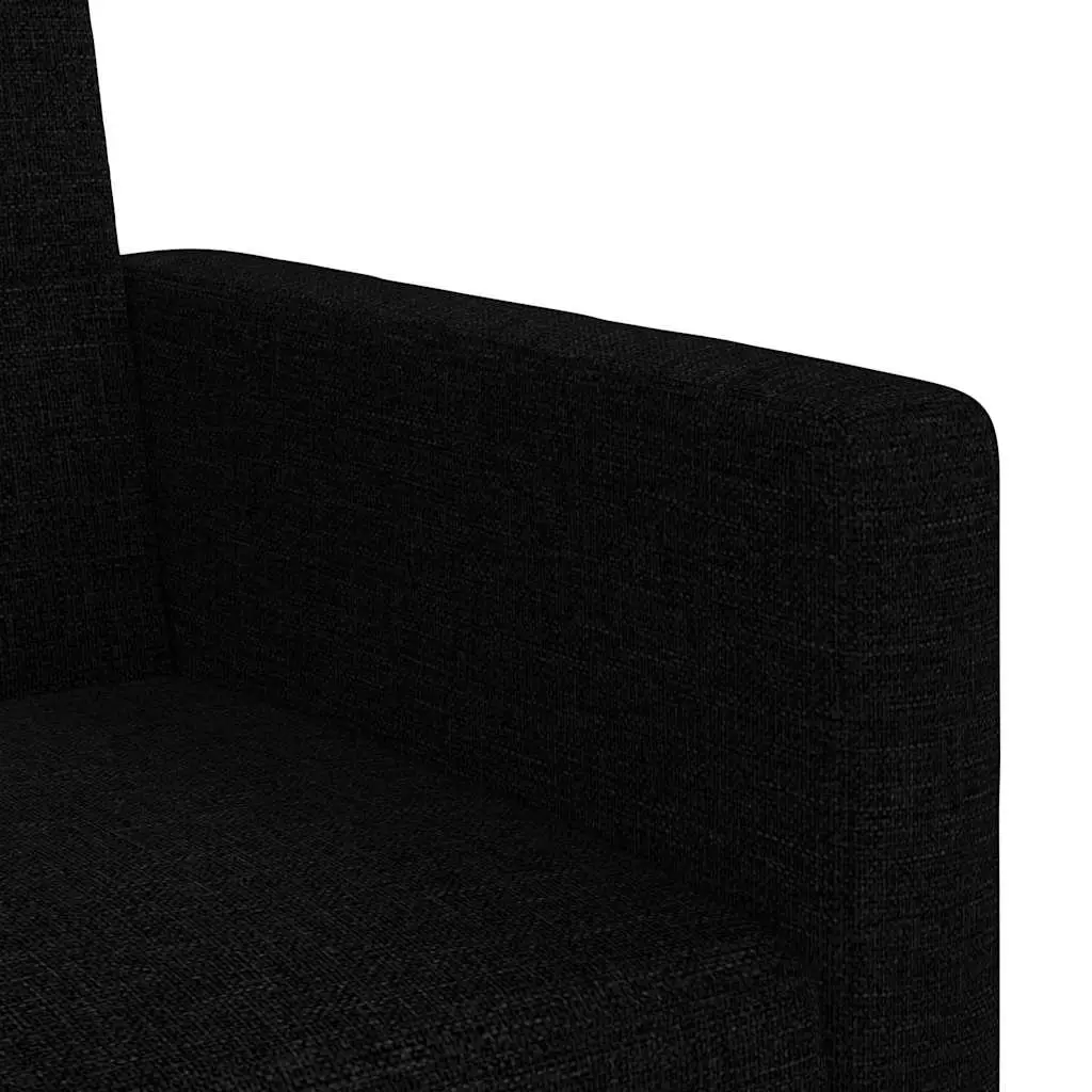 Sofa Bed Black Fabric Adjustable Backrest Sleeper Couch Guest Accommodation
