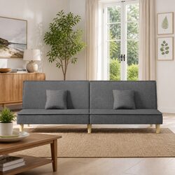 Adjustable Grey Fabric Sofa Bed for Comfort and Style