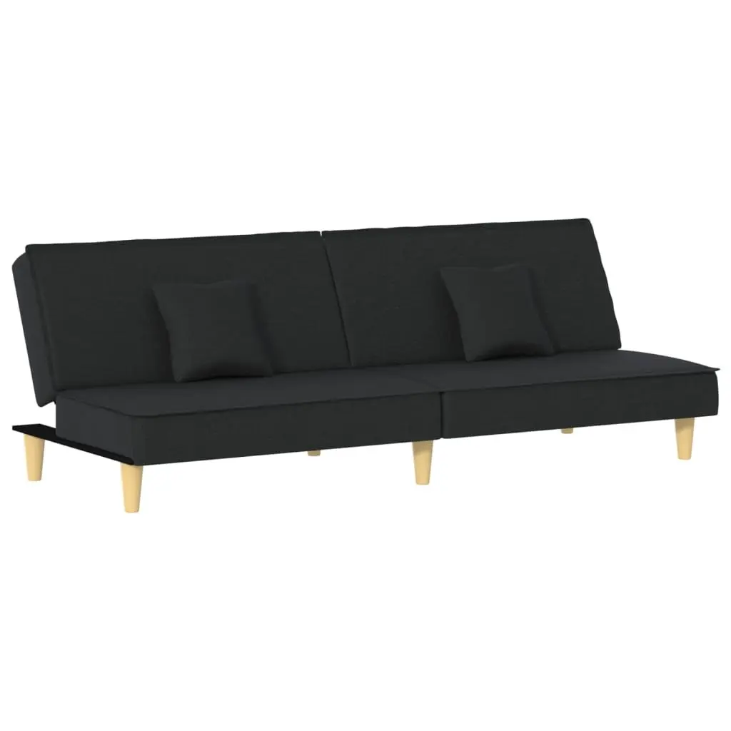 Black Fabric Sofa Bed with Adjustable Backrest