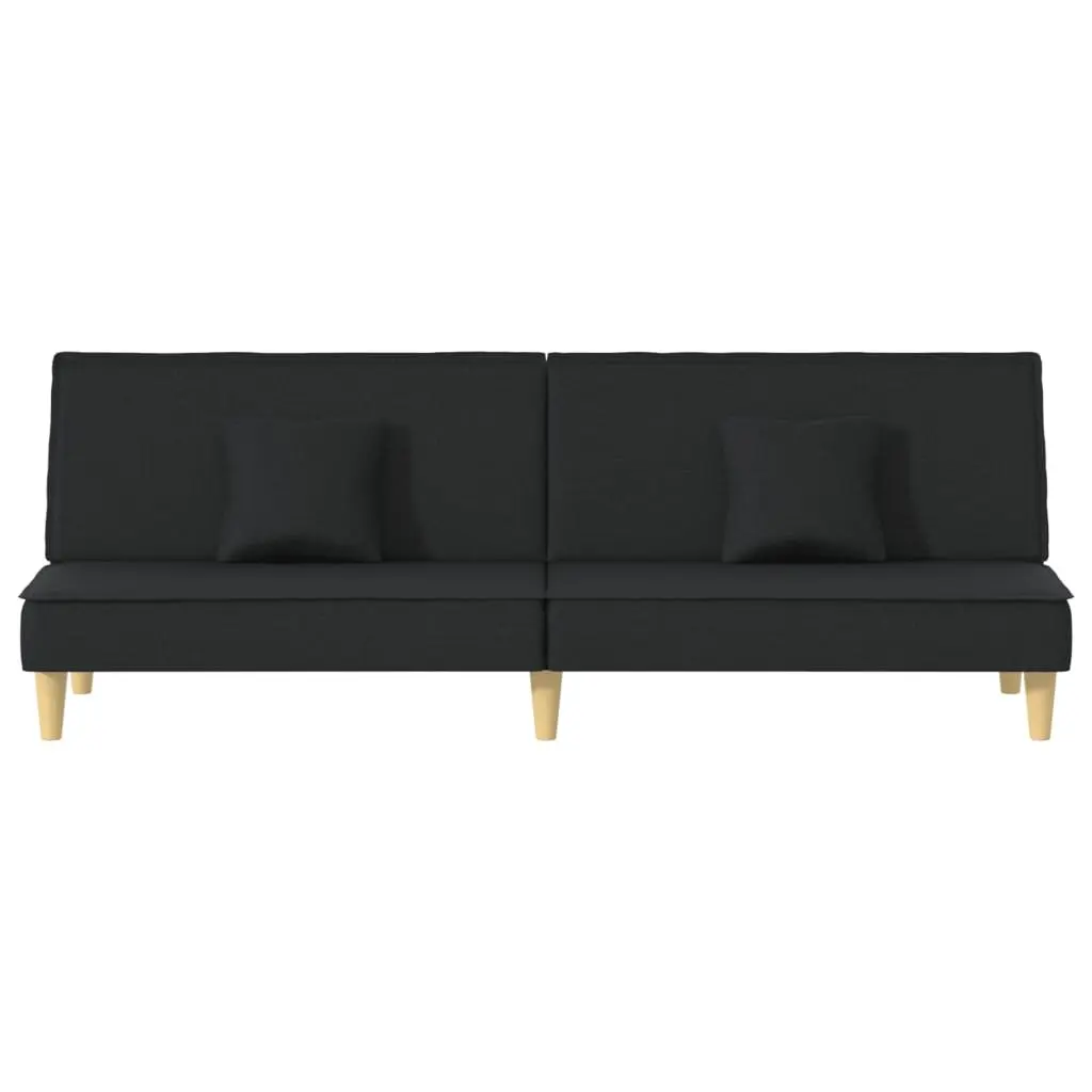 Black Fabric Sofa Bed with Adjustable Backrest