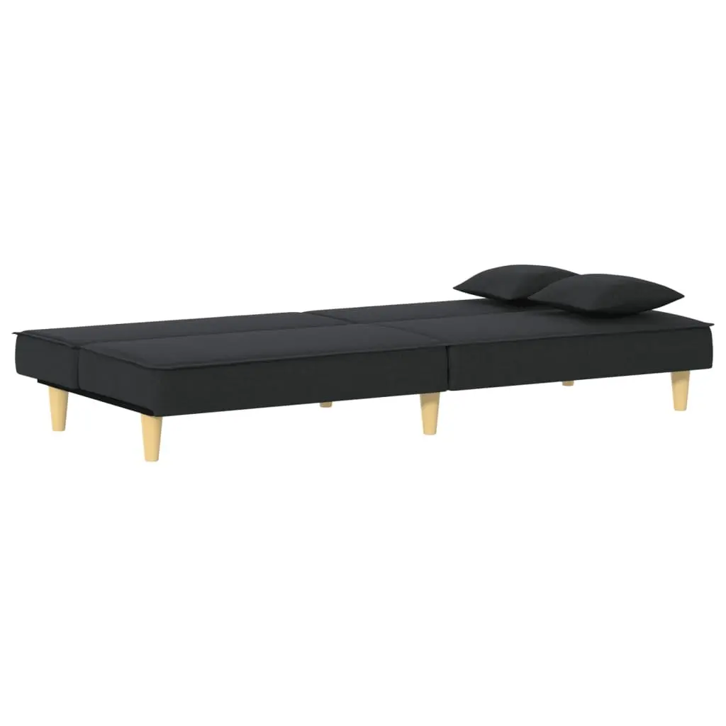 Black Fabric Sofa Bed with Adjustable Backrest