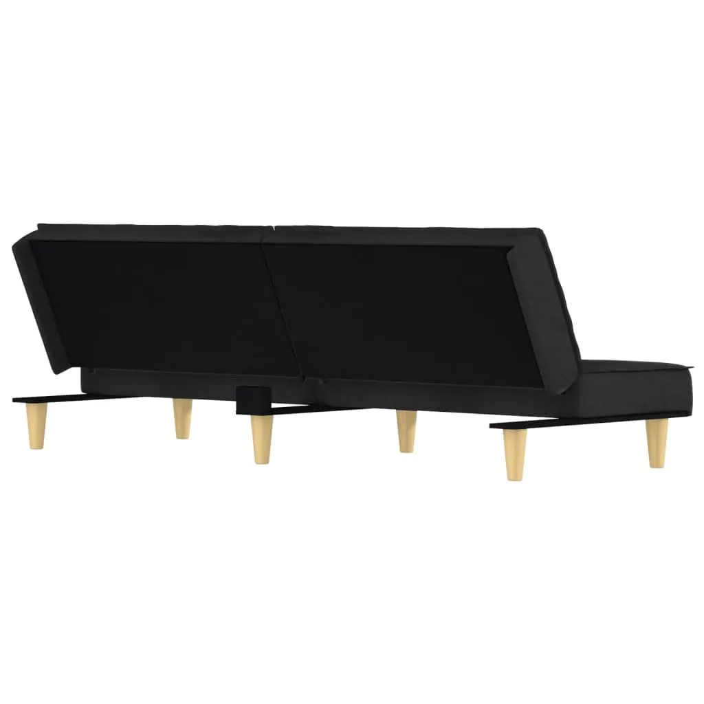 Black Fabric Sofa Bed with Adjustable Backrest