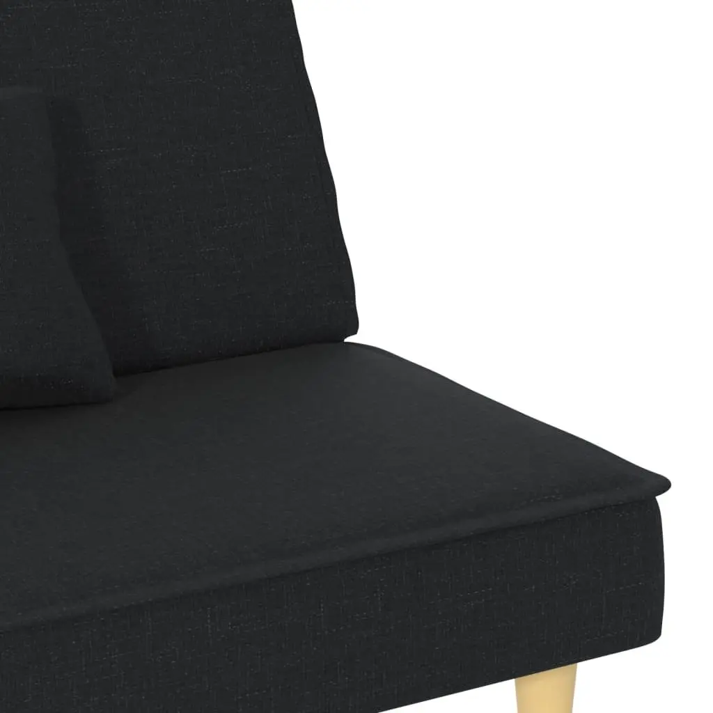 Black Fabric Sofa Bed with Adjustable Backrest