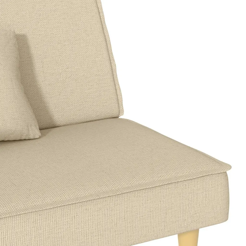 Cream Fabric Sofa Bed with Adjustable Backrest