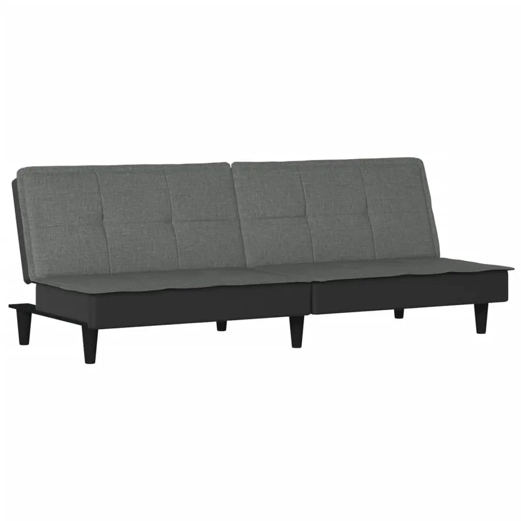 Sofa Bed Grey Fabric Adjustable Backrest Sleeper Couch Guest Accommodation