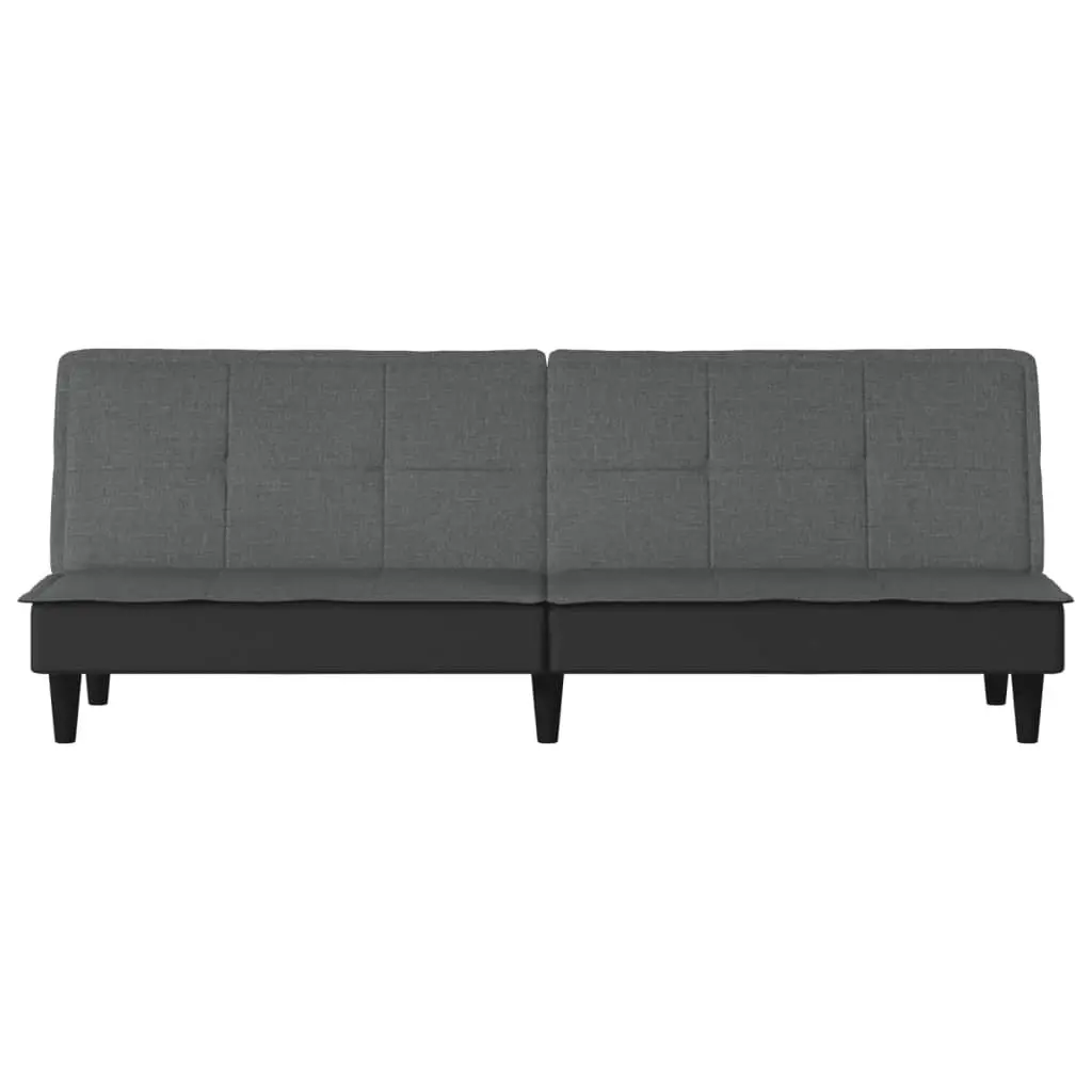 Sofa Bed Grey Fabric Adjustable Backrest Sleeper Couch Guest Accommodation