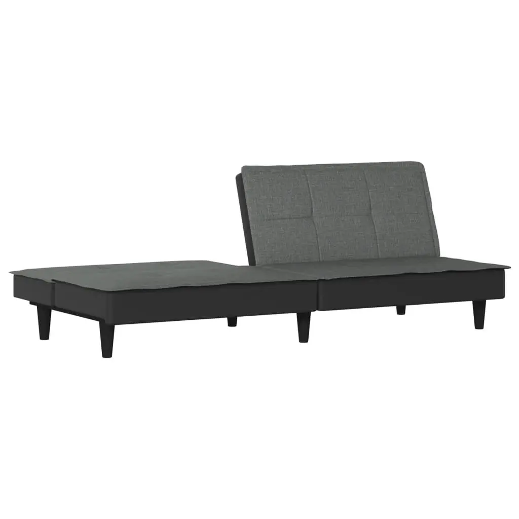 Sofa Bed Grey Fabric Adjustable Backrest Sleeper Couch Guest Accommodation