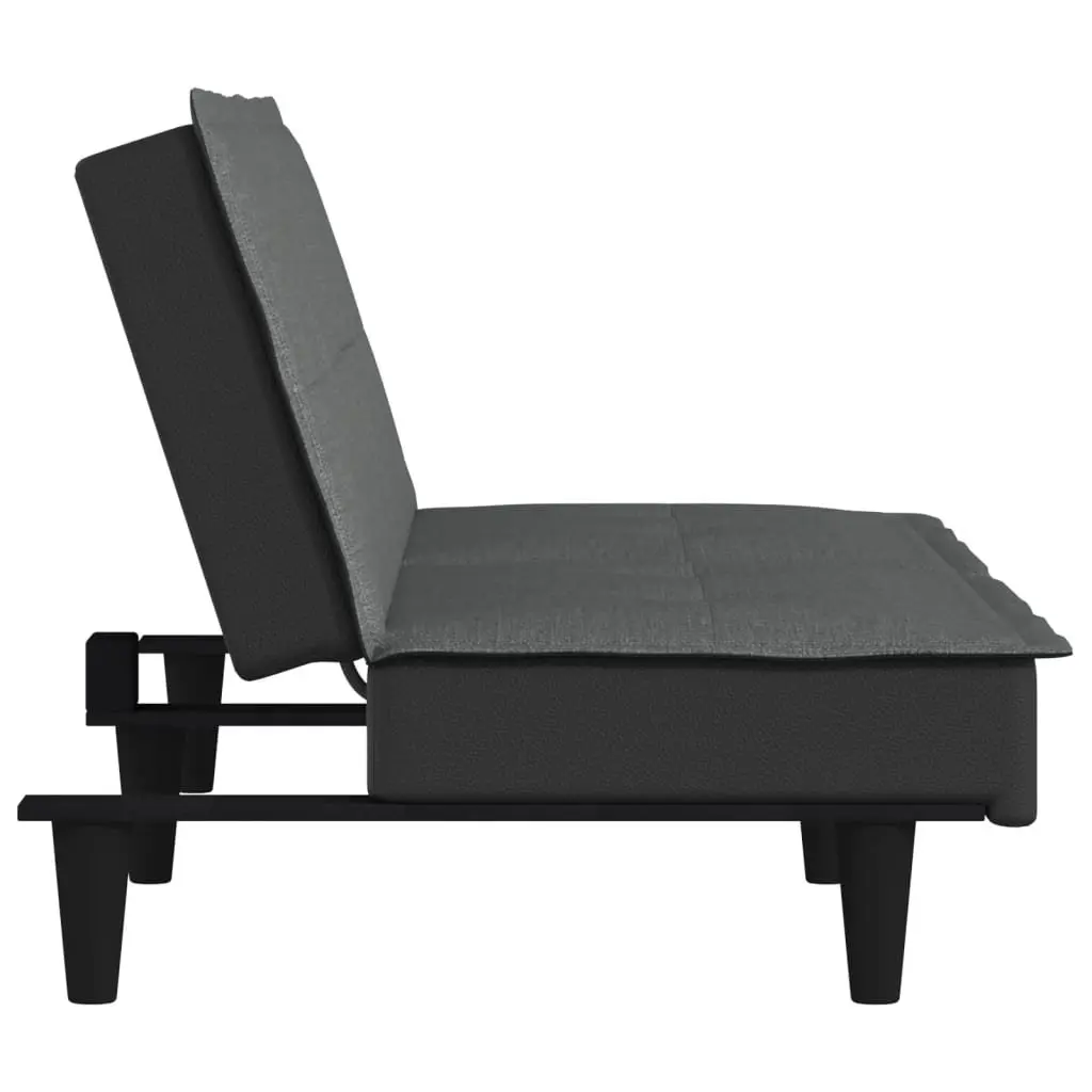 Sofa Bed Grey Fabric Adjustable Backrest Sleeper Couch Guest Accommodation